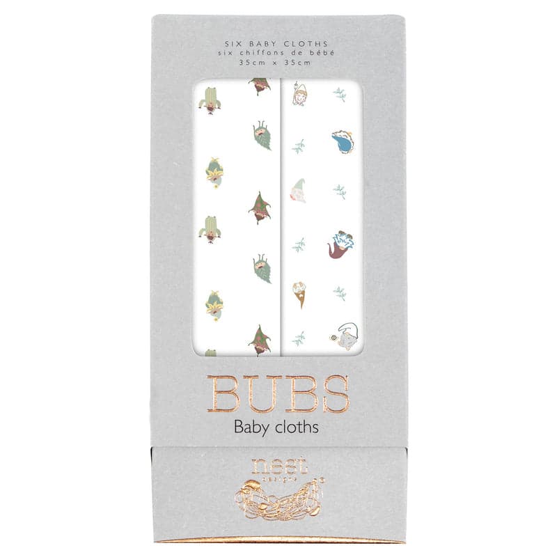 NEST DESIGNS BAMBOO BUBS BABY WASHCLOTH SET (6 PACK)