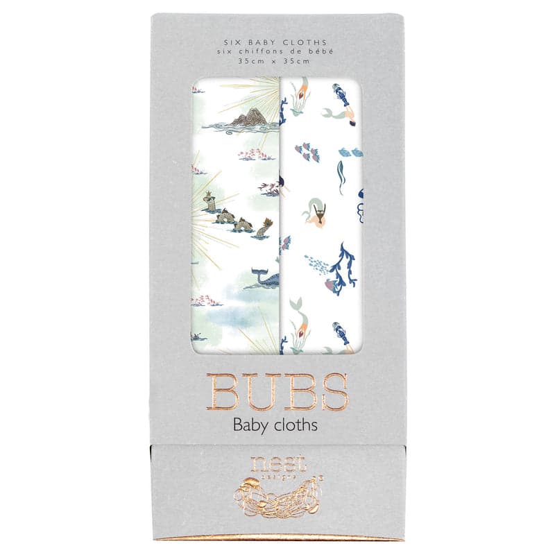 NEST DESIGNS BAMBOO BUBS BABY WASHCLOTH SET (6 PACK)