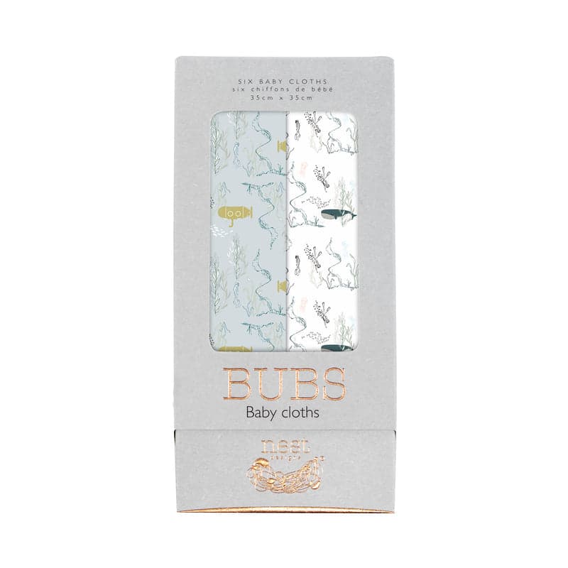 NEST DESIGNS BAMBOO BUBS BABY WASHCLOTH SET (6 PACK)