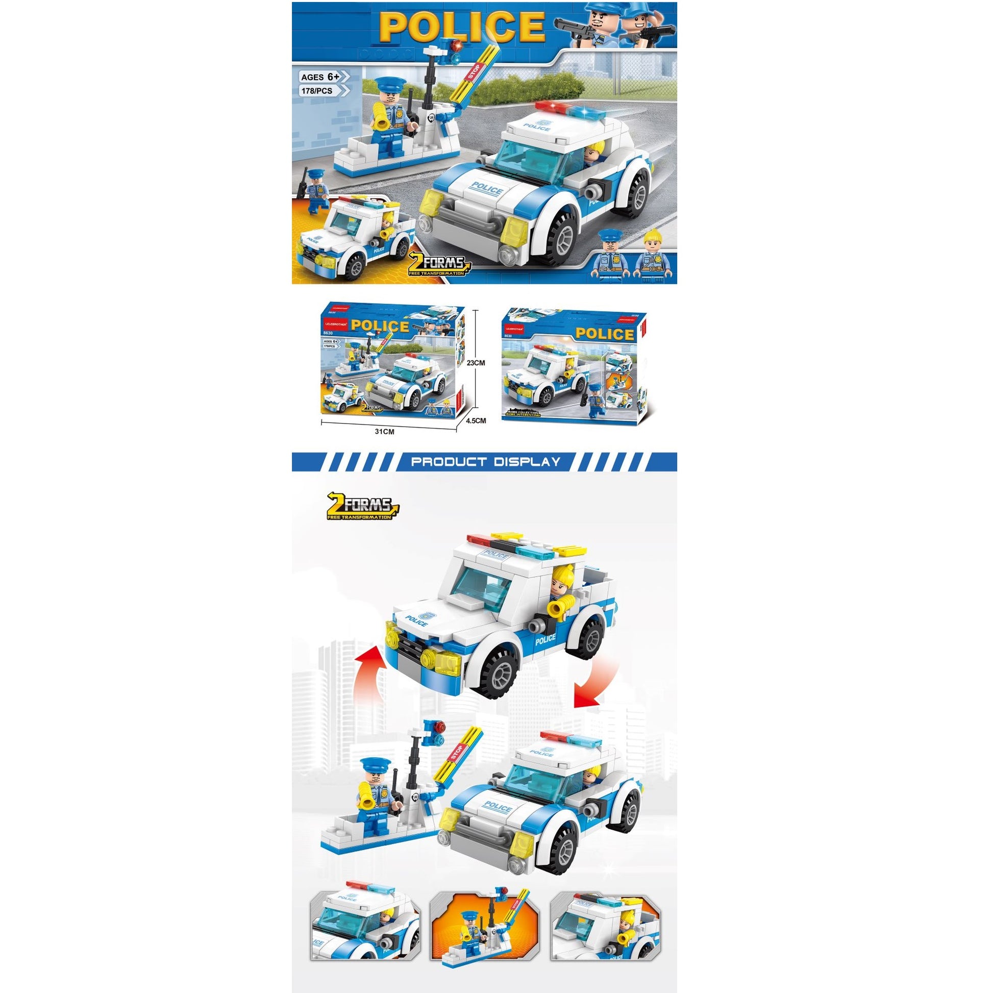 Handsome High Speed Police Car Blocks 178pcs