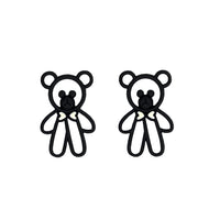 NEMIBABY EARRINGS TEDDY BEAR BLACK- 925 STERLING SILVER PINS