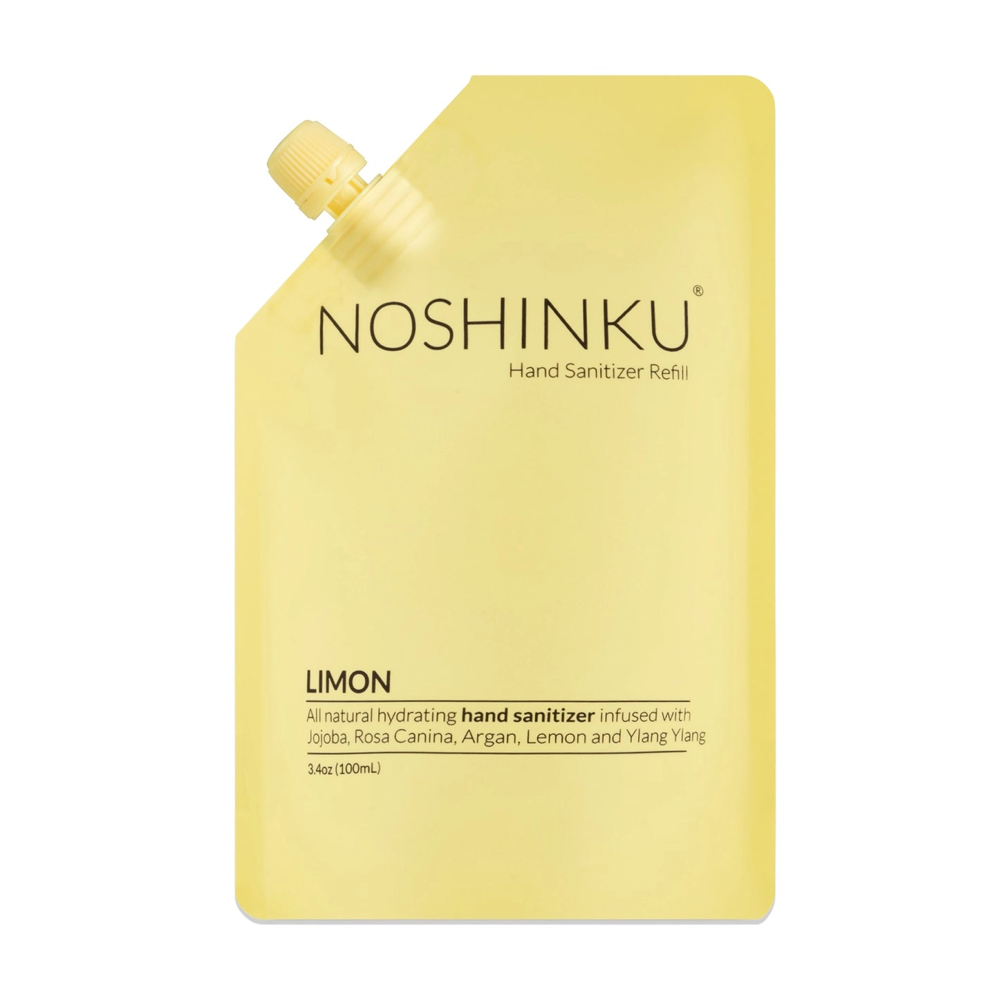 Noshinku hand sanitizer refill pouch yellow 3.4 oz