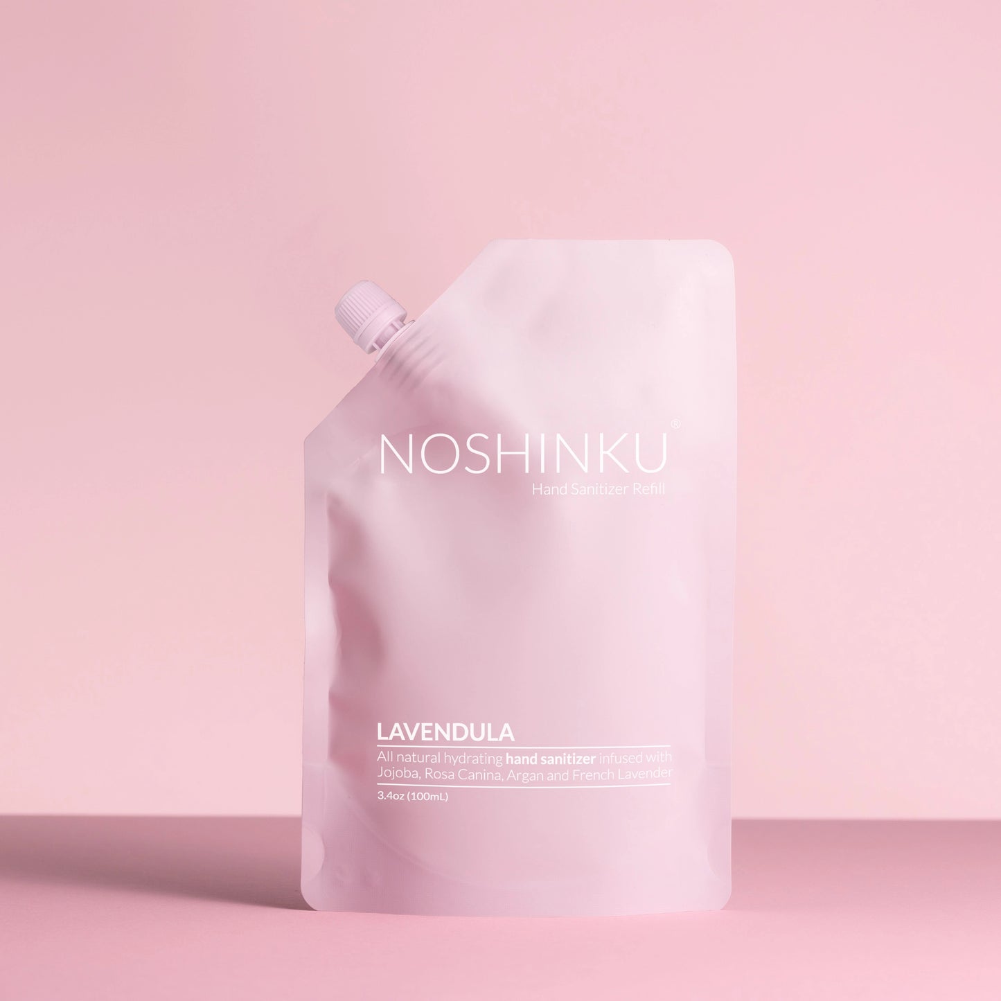 Noshinku hand sanitizer refill pouch pink
