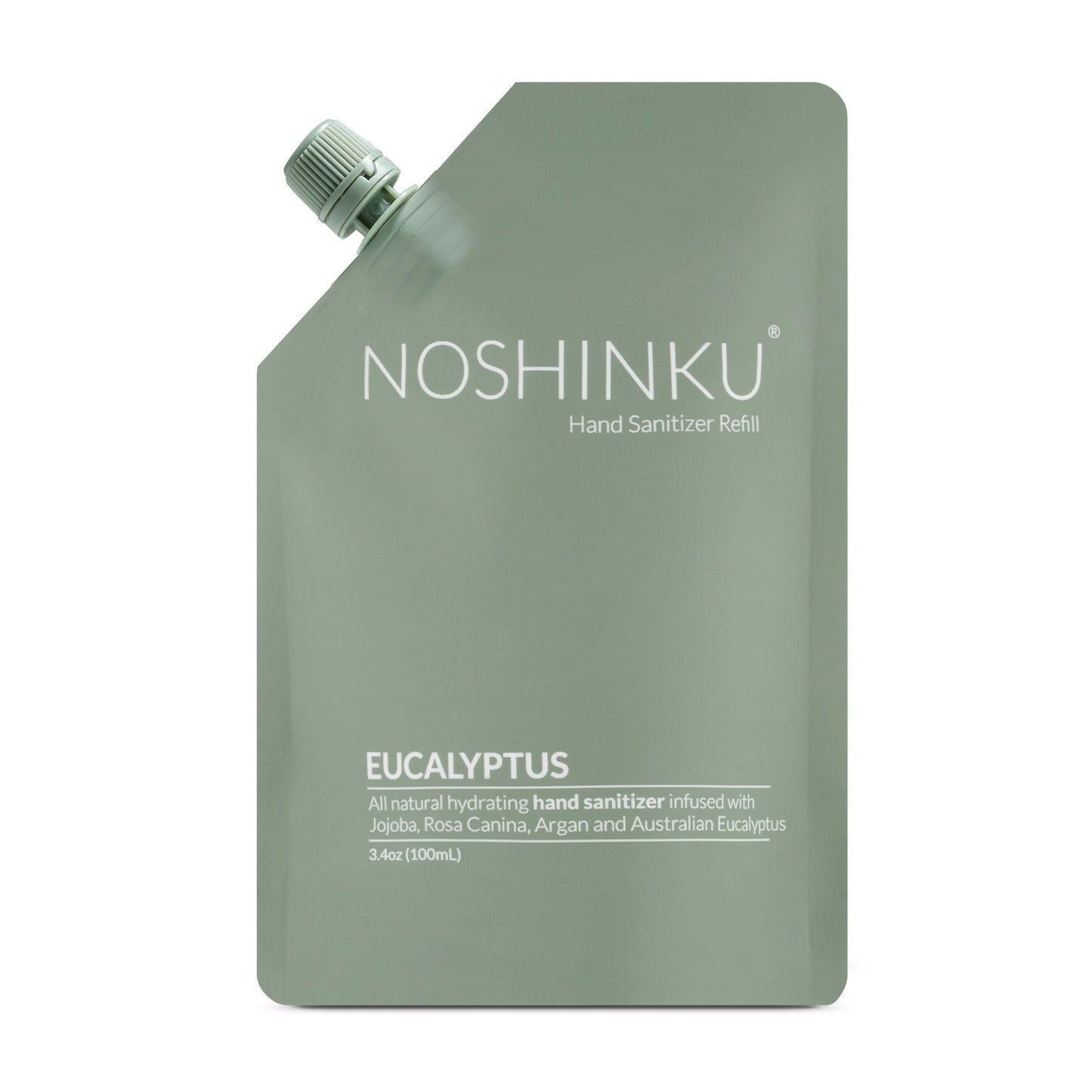 Noshinku hand sanitizer refill pouch, green, 3.4 oz