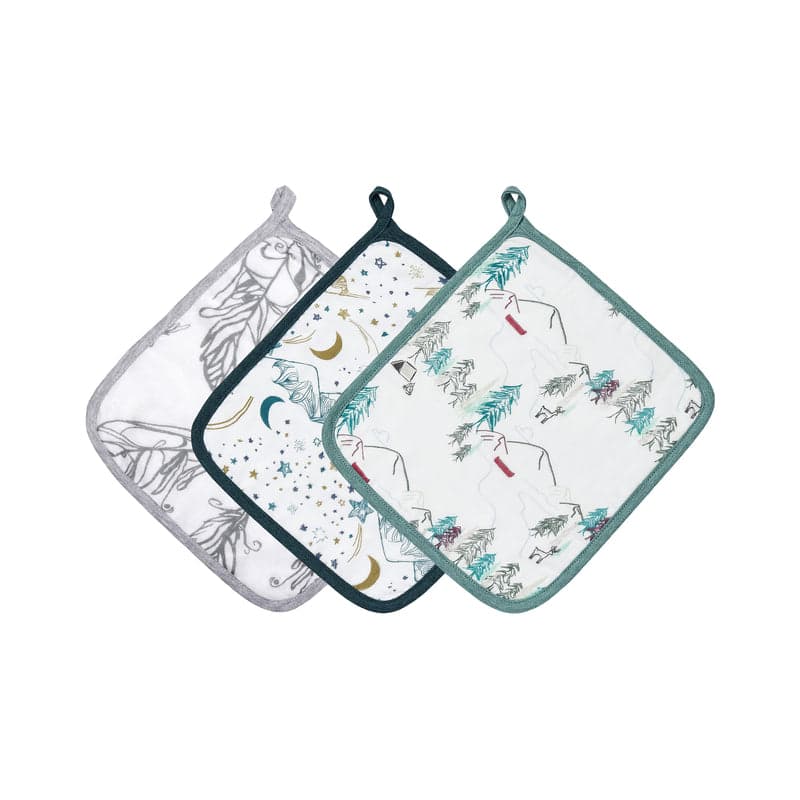 NEST DESIGNS BAMBOO 4-LAYER BABY WASHCLOTH SET (3 PACK) FW24 ASSORTED