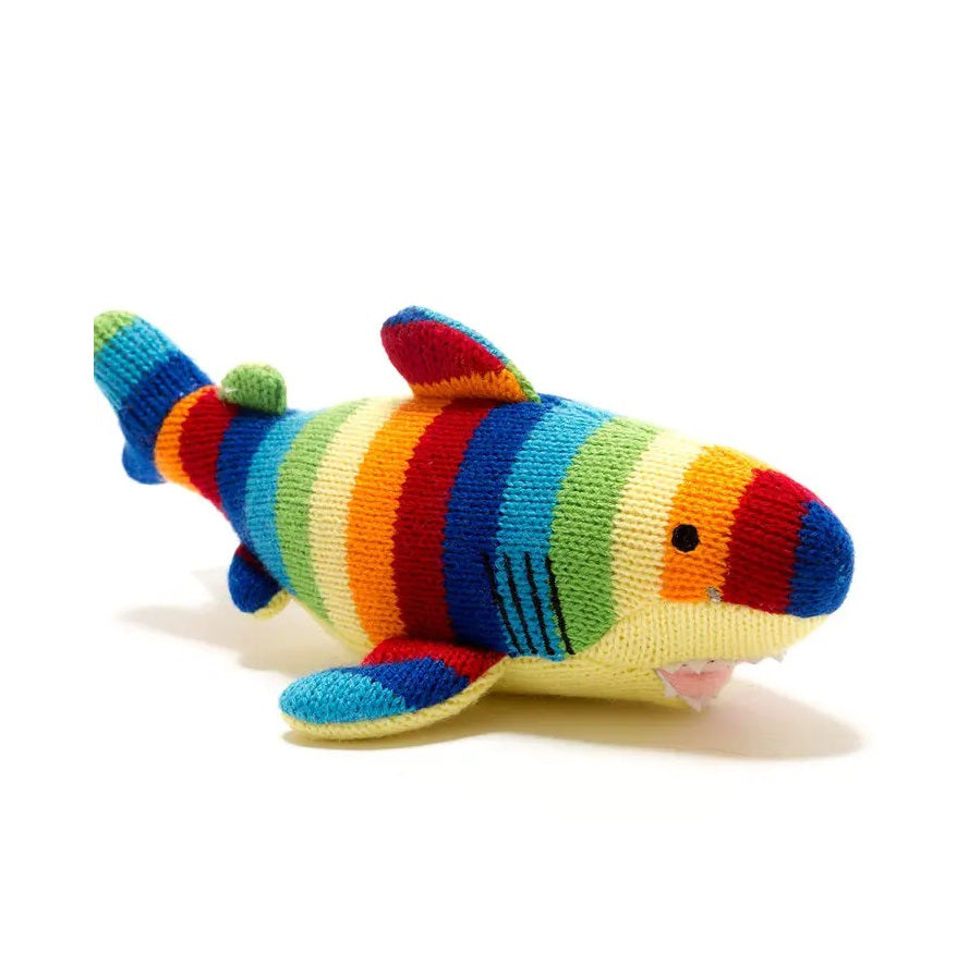 Best Years Knitted Shark Baby Rattle