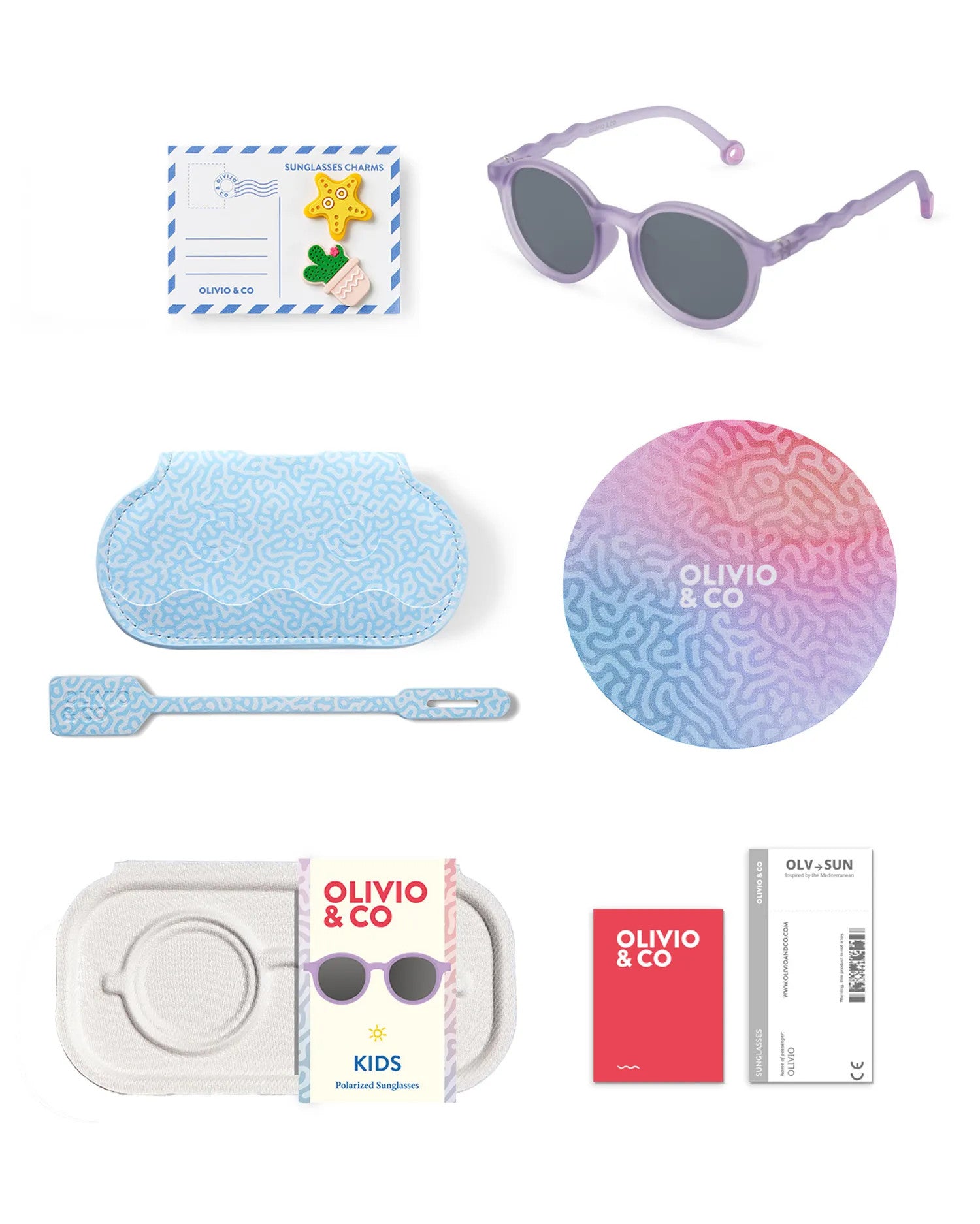 OLIVIO & CO OVAL SUNGLASSES CORAL REEF PURPLE CORAL