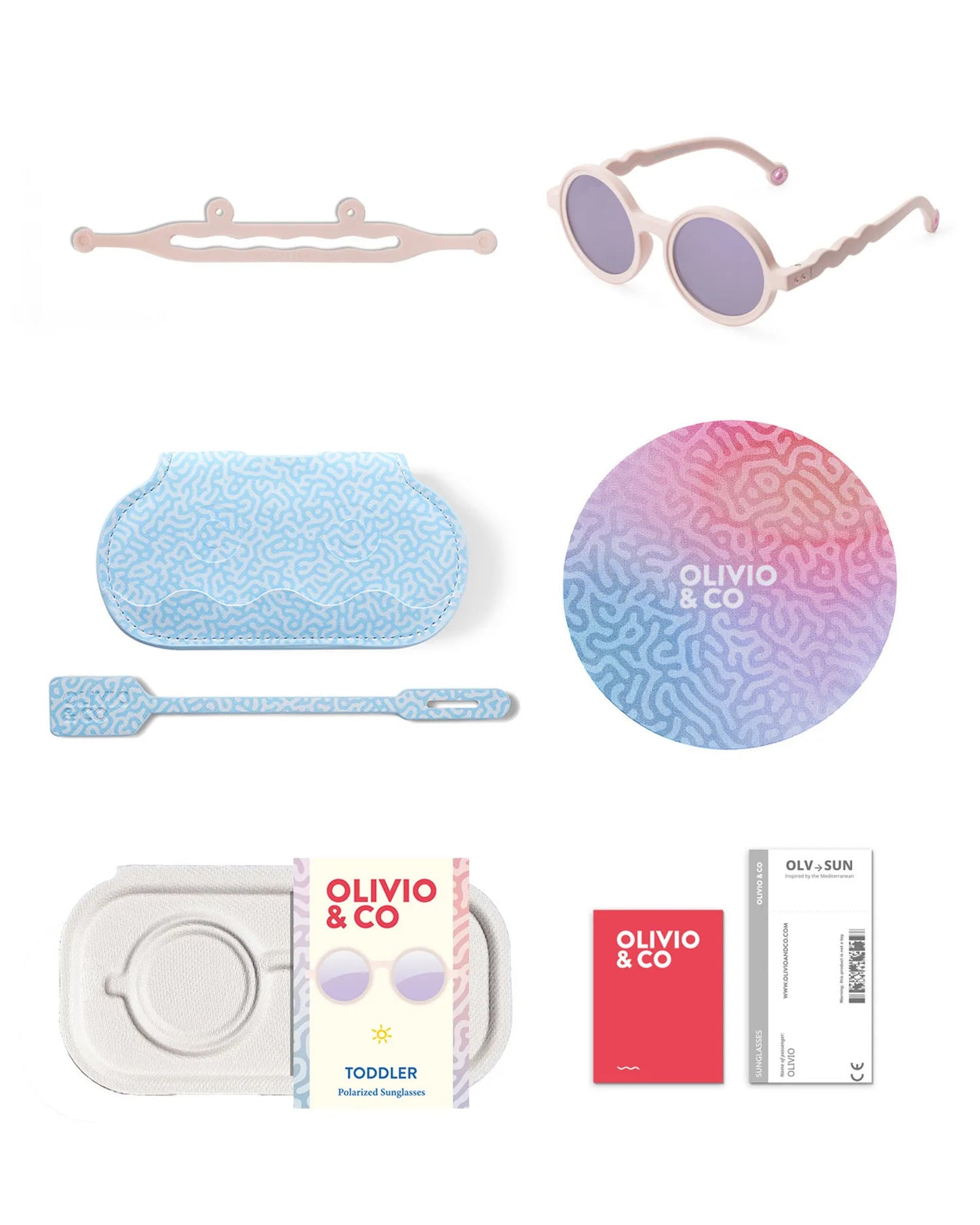 OLIVIO & CO ROUND CLASSIC SUNGLASSES CORAL BLUSH - baby enRoute