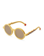 OLIVIO & CO ROUND CLASSIC SUNGLASSES MEDALLION GOLD