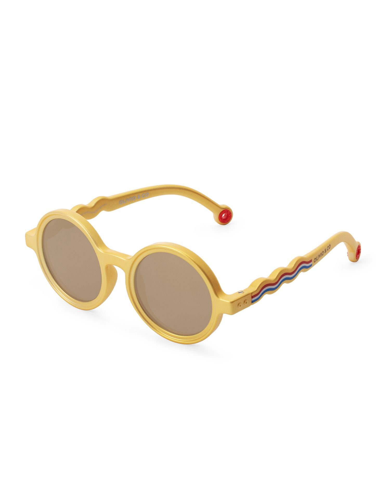 OLIVIO & CO ROUND CLASSIC SUNGLASSES MEDALLION GOLD