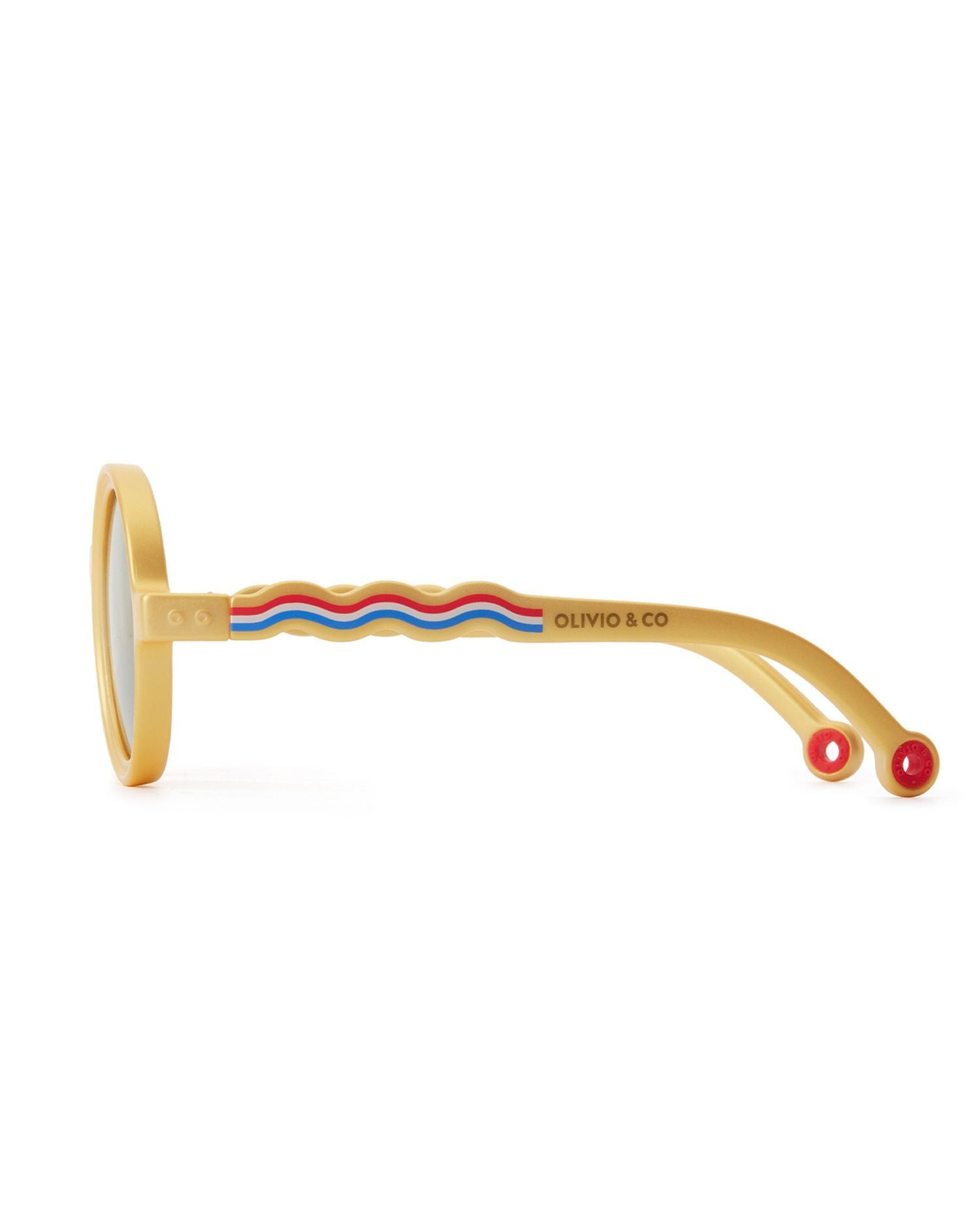 OLIVIO & CO ROUND CLASSIC SUNGLASSES MEDALLION GOLD