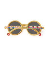 OLIVIO & CO ROUND CLASSIC SUNGLASSES MEDALLION GOLD
