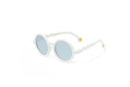 OLIVIO & CO ROUND CLASSIC SUNGLASSES SHARK WHITE
