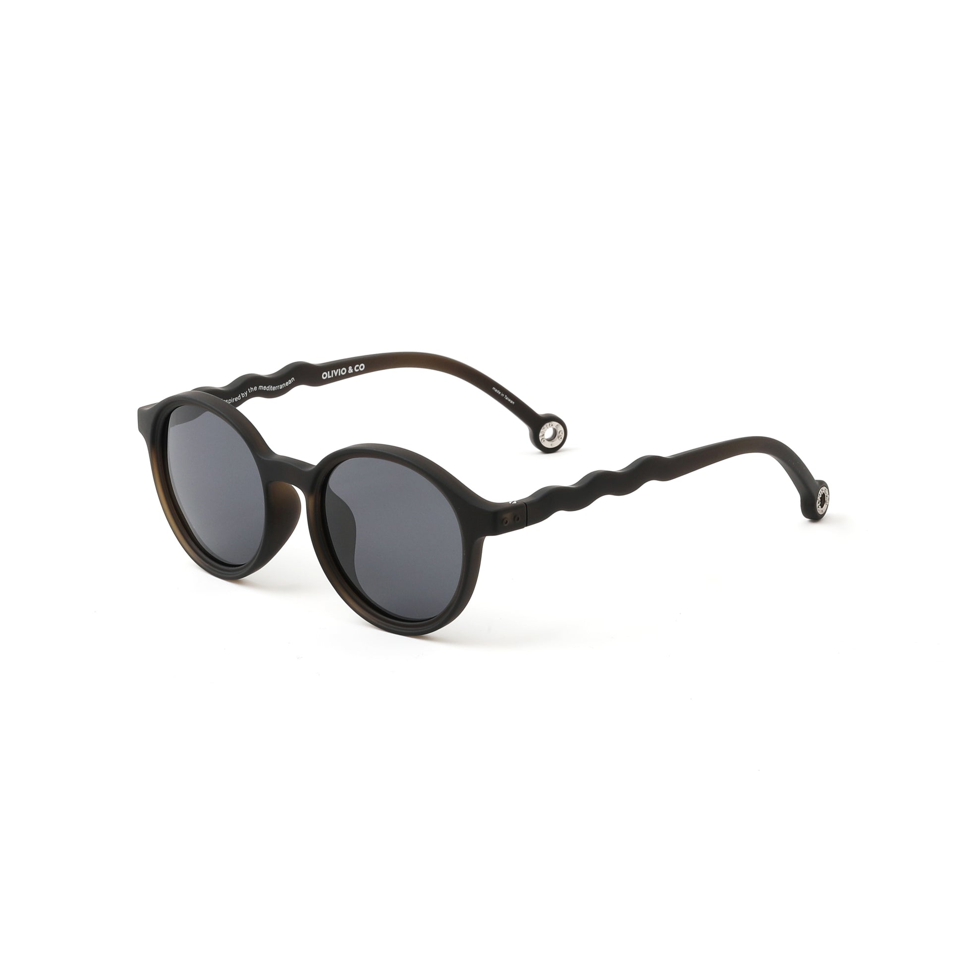 OLIVIO & CO OVAL CLASSIC SUNGLASSES SQUID BLACK