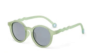 OLIVIO & CO OVAL NATURAL SUNGLASSES LIGHT LEAF GREEN