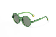 OLIVIO & CO ROUND CLASSIC SUNGLASSES OLIVE GREEN