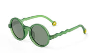 OLIVIO & CO ROUND CLASSIC SUNGLASSES OLIVE GREEN