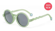 OLIVIO & CO ROUND NATURAL SUNGLASSES LIGHT LEAF GREEN