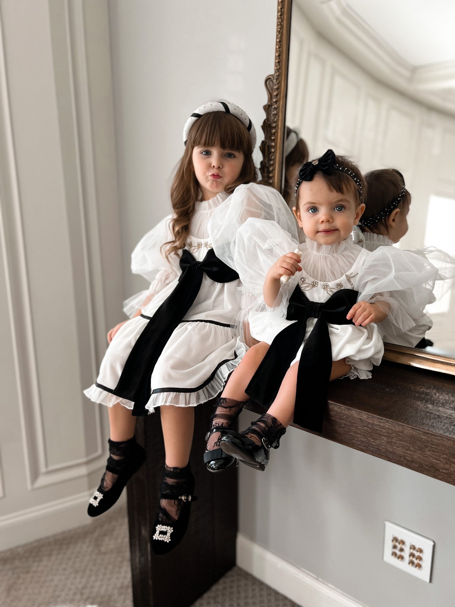PETITE MAISON KIDS AURORA IVORY VELOUR ROMPER