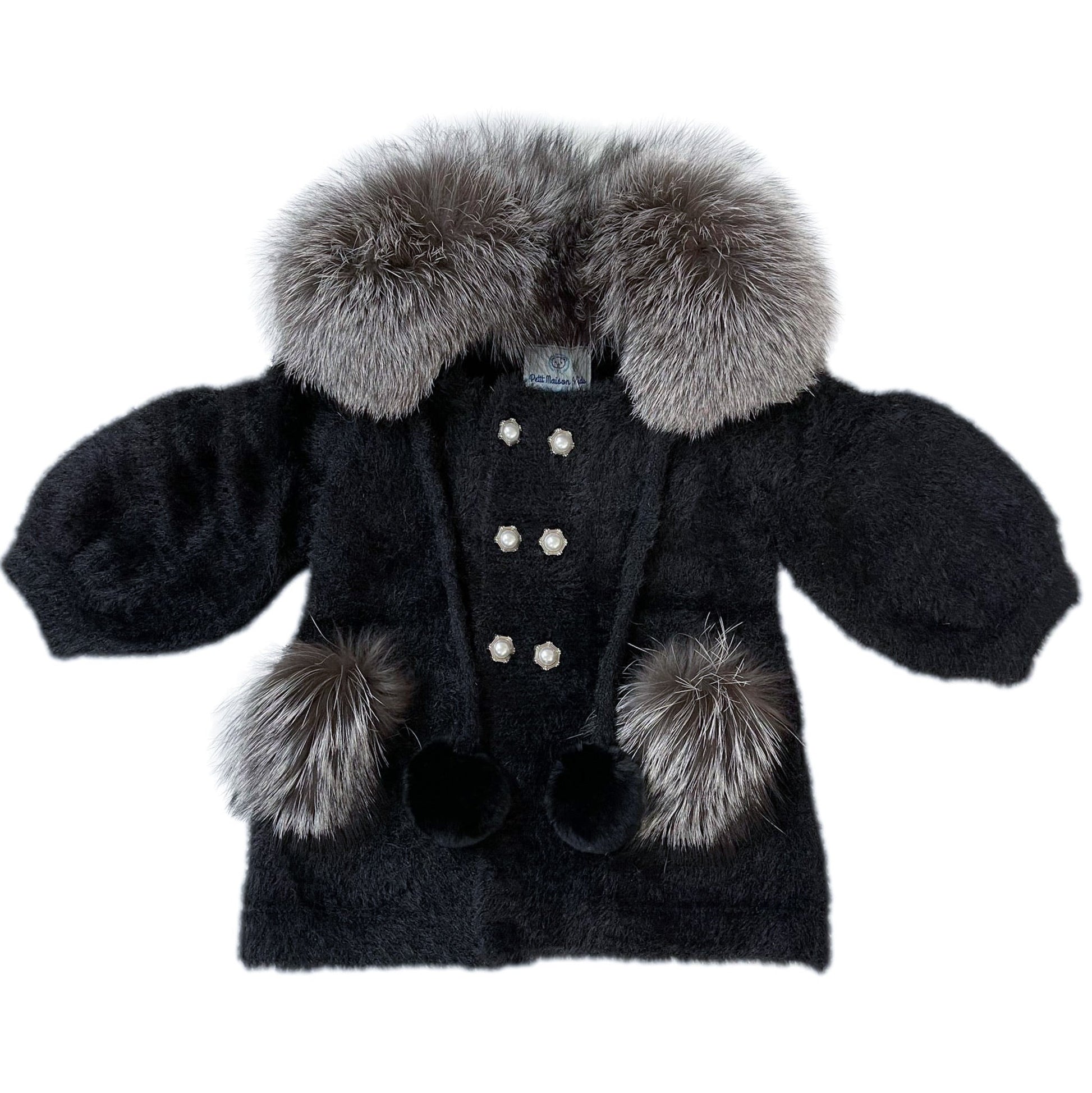 PETITE MAISON KIDS MILANA NOIR SWEATER COAT