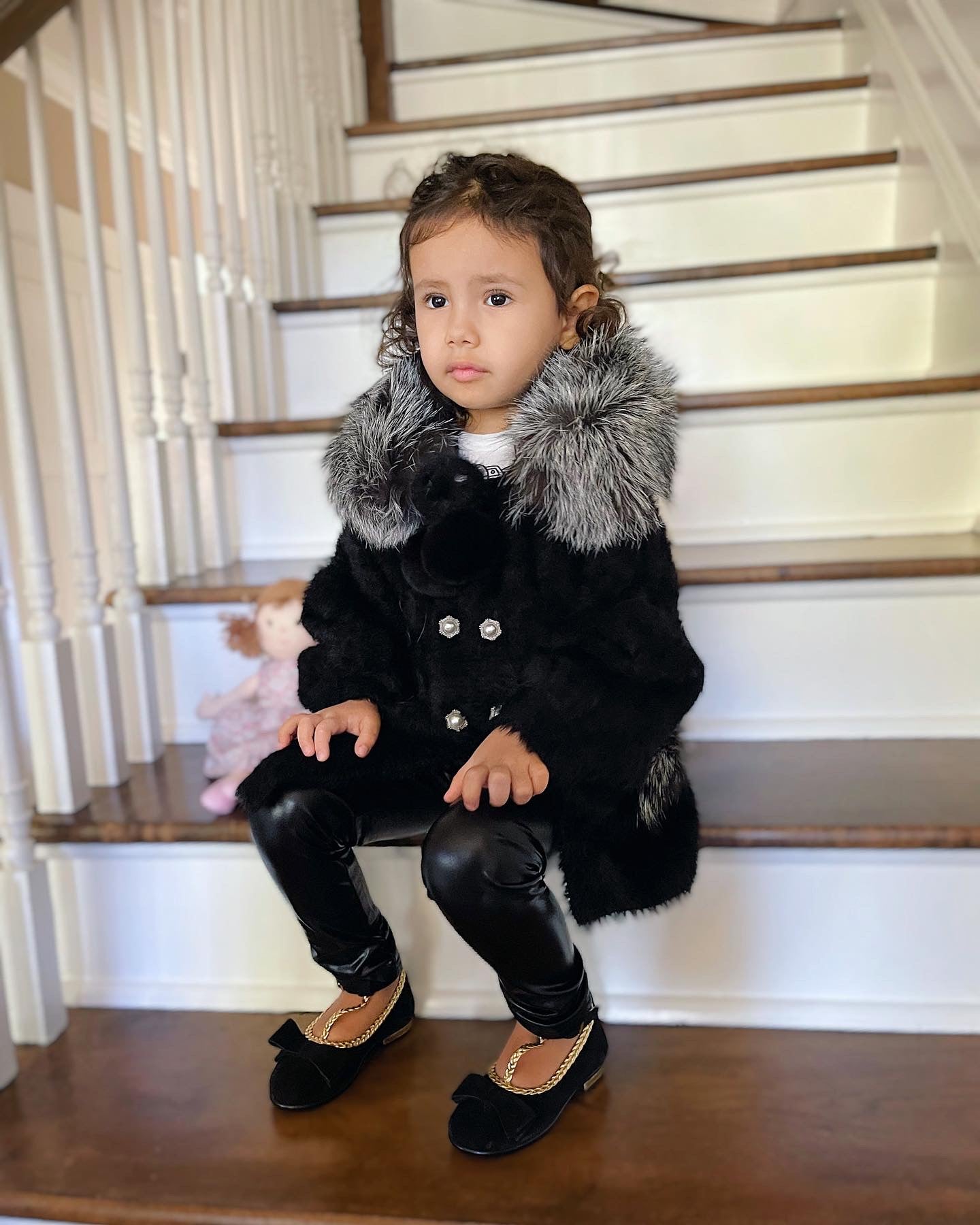 PETITE MAISON KIDS MILANA NOIR SWEATER COAT