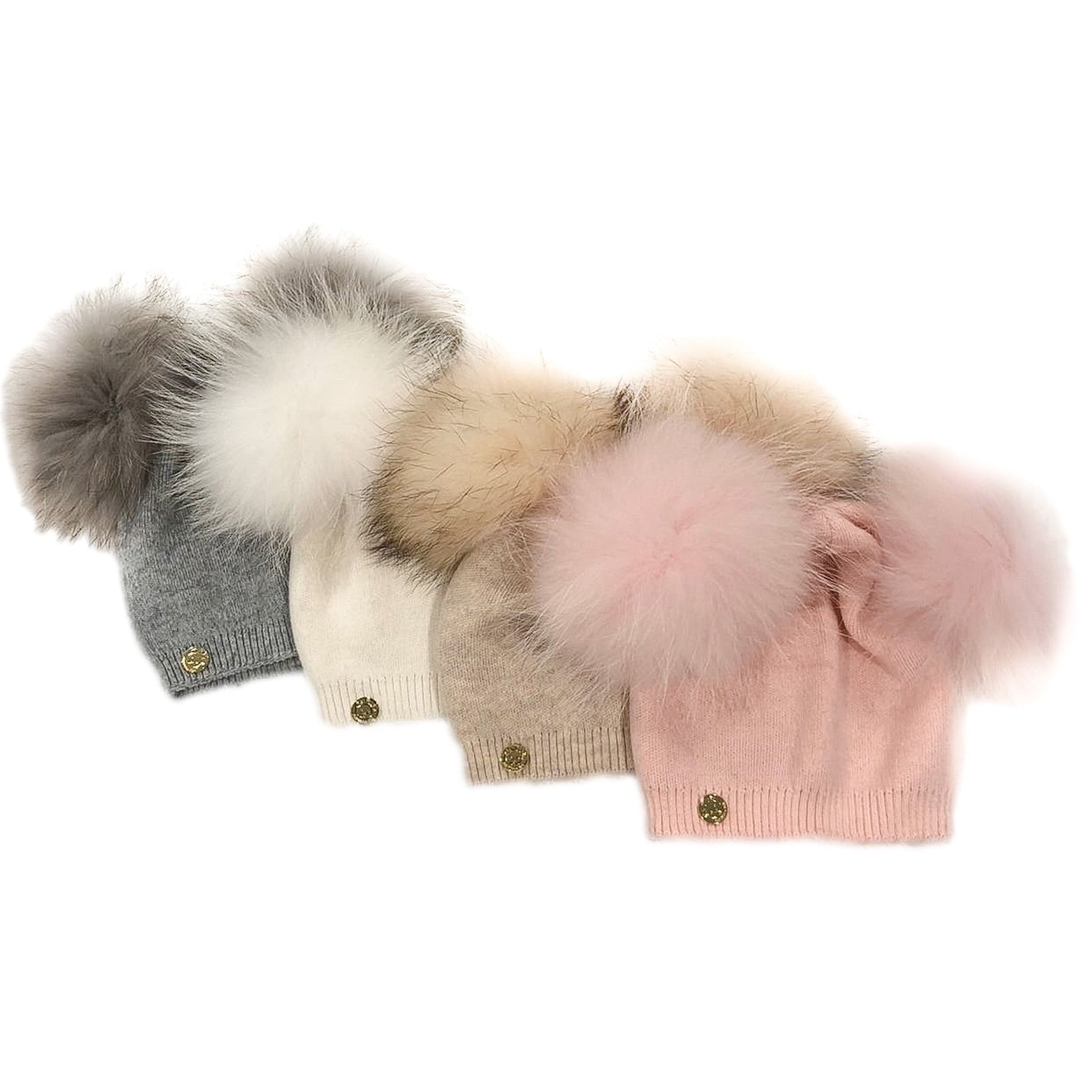 PETITE MAISON KIDS NIKITA DOUBLE POM ANGORA HAT