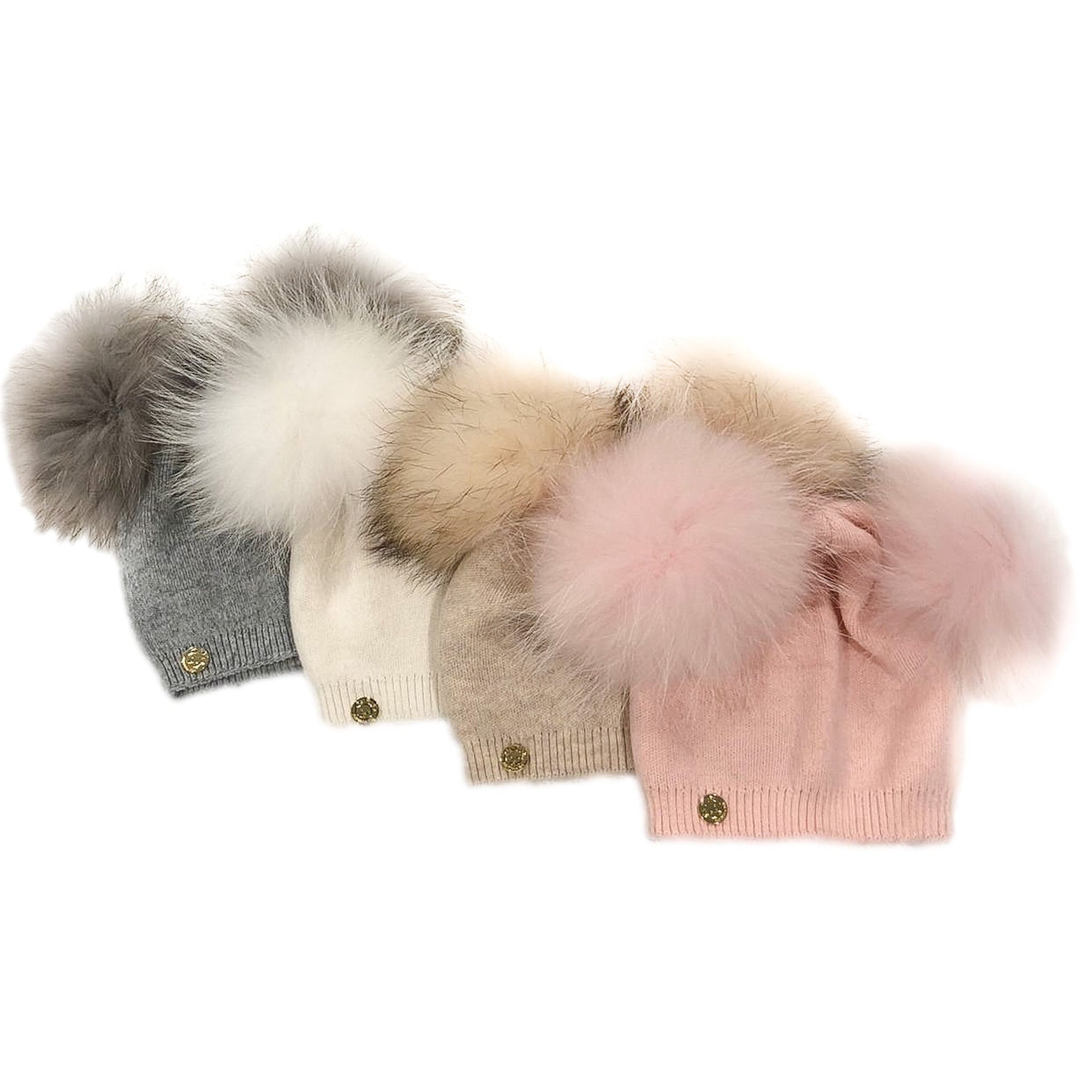 PETITE MAISON KIDS NIKITA DOUBLE POM ANGORA HAT