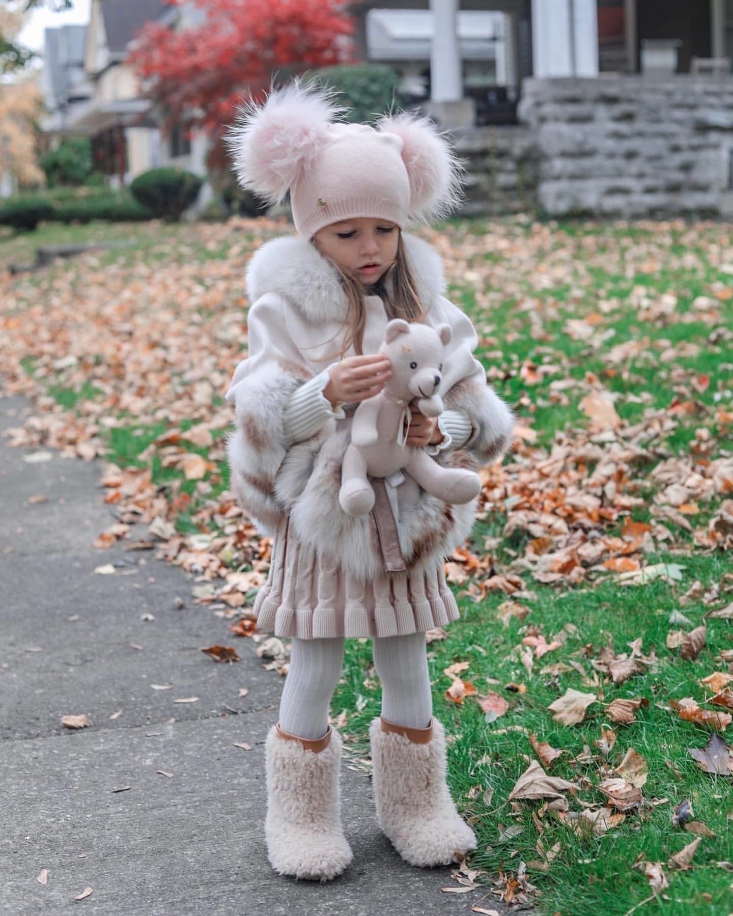 PETITE MAISON KIDS NIKITA DOUBLE POM ANGORA HAT - baby enRoute