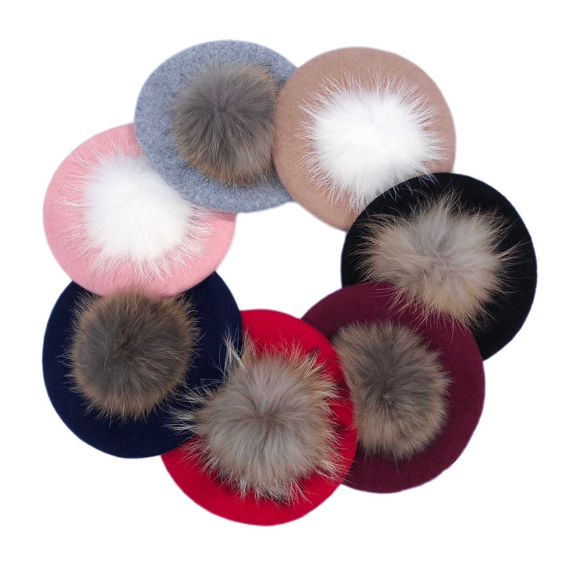PETITE MAISON KIDS WOOL BERET WITH POM POM