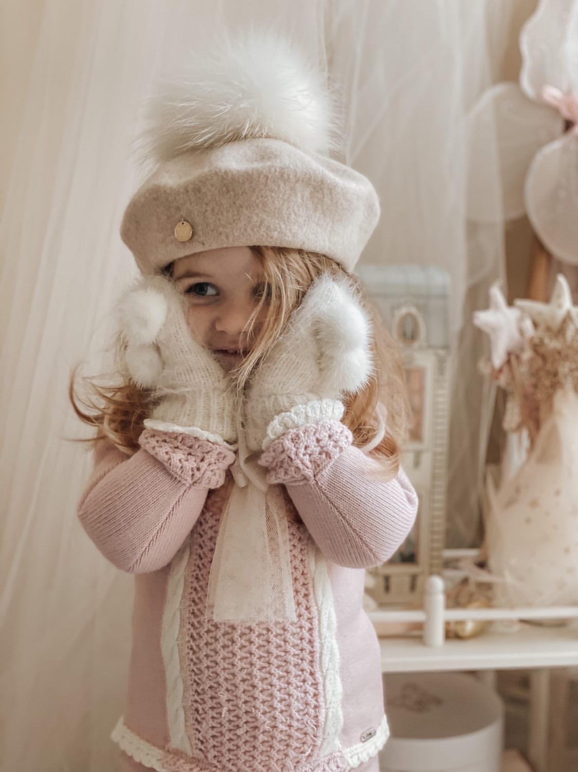 PETITE MAISON KIDS CREAM WOOL BERET