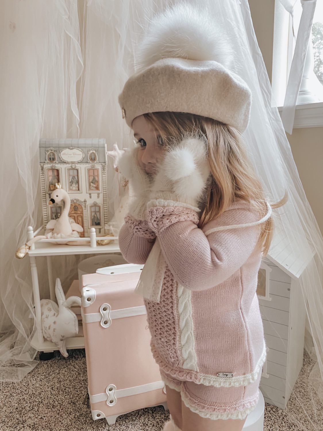 PETITE MAISON KIDS CREAM WOOL BERET