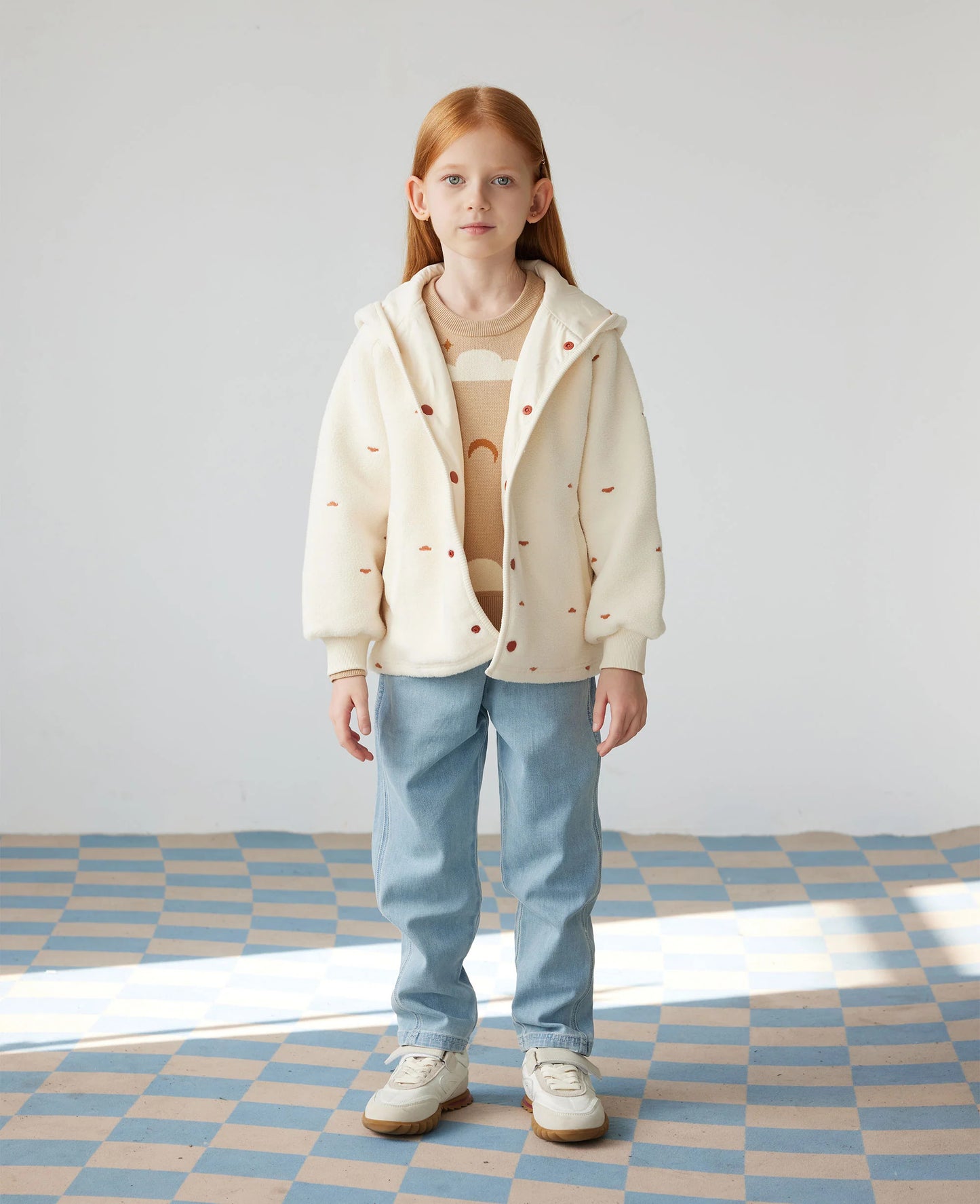 PETITE REVERY EMBROIDERED FLEECE JACKET FLUFFY CLOUDS - baby enRoute