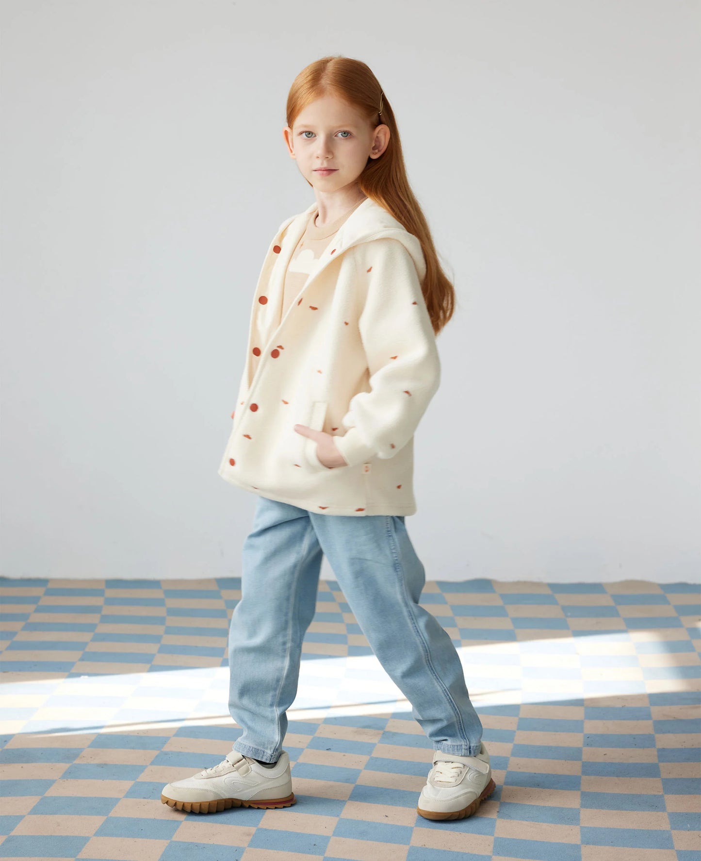 PETITE REVERY EMBROIDERED FLEECE JACKET FLUFFY CLOUDS - baby enRoute