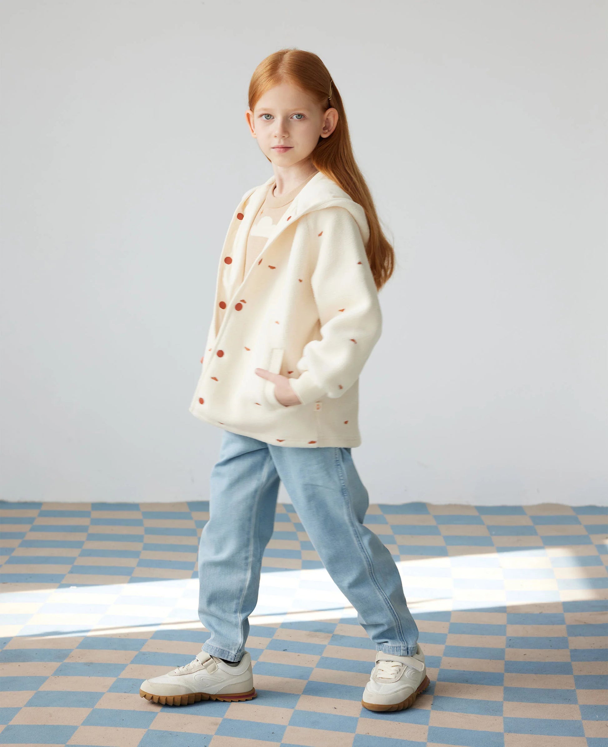 PETITE REVERY EMBROIDERED FLEECE JACKET FLUFFY CLOUDS
