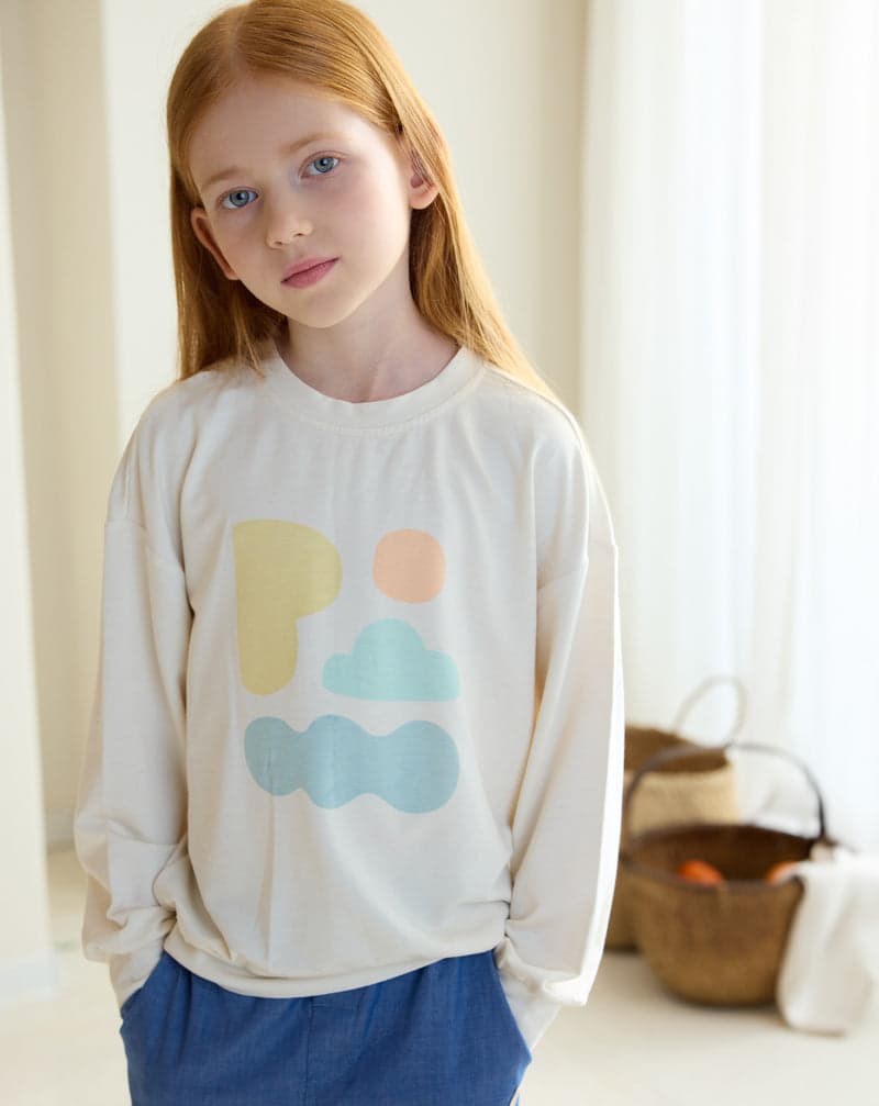 PETITE REVERY FRENCH TERRY DROP SHOULDER LONG SLEEVE SWEATSHIRT JET STREAM