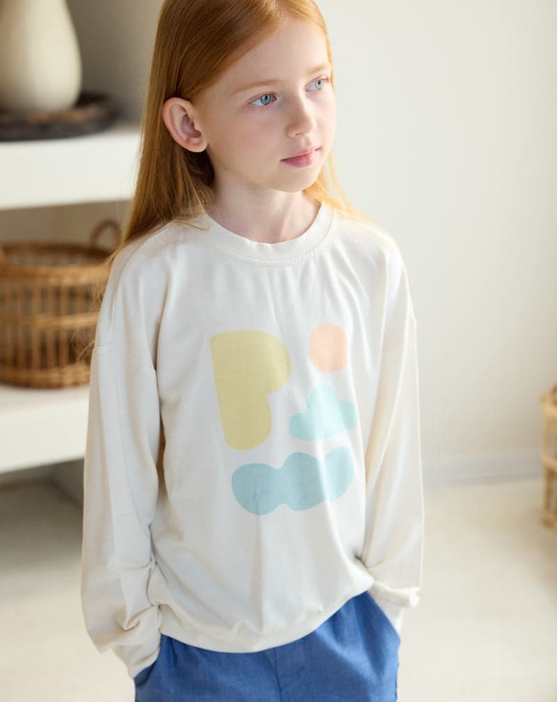 PETITE REVERY FRENCH TERRY DROP SHOULDER LONG SLEEVE SWEATSHIRT JET STREAM