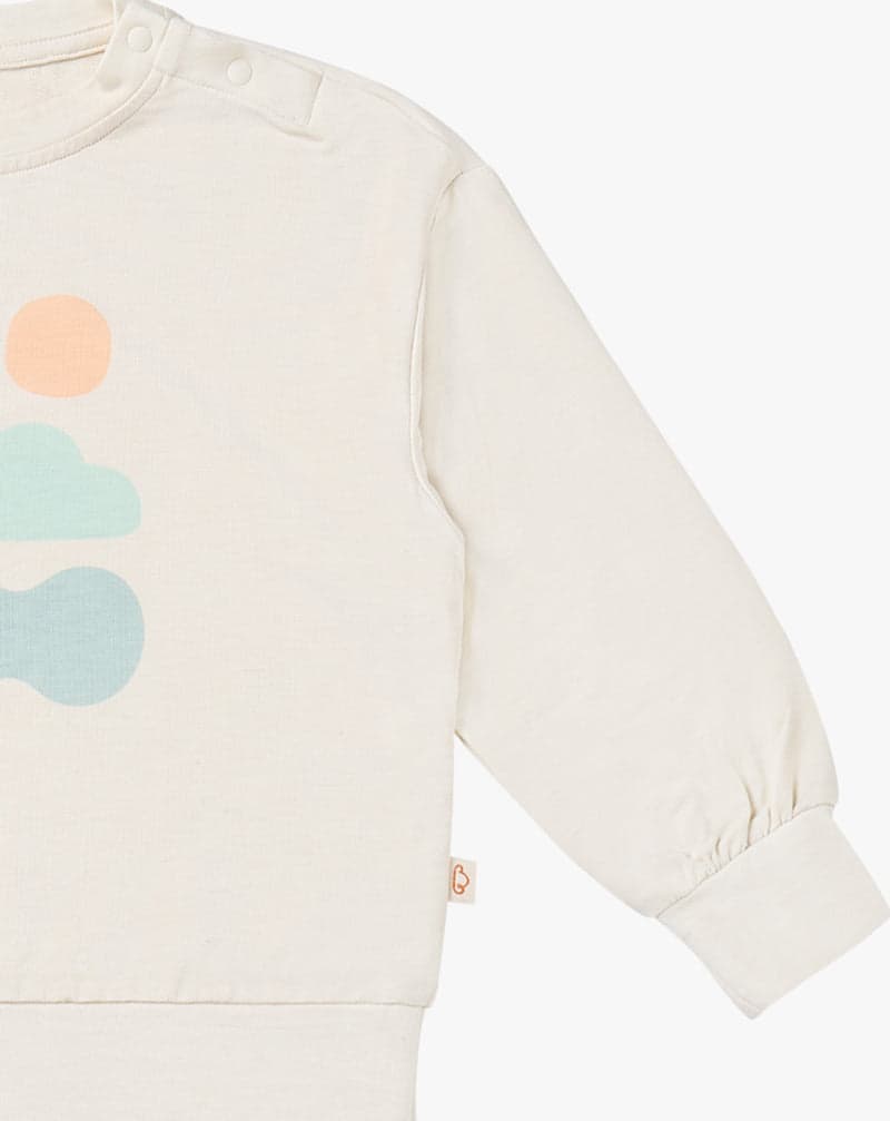 PETITE REVERY FRENCH TERRY DROP SHOULDER LONG SLEEVE SWEATSHIRT JET STREAM