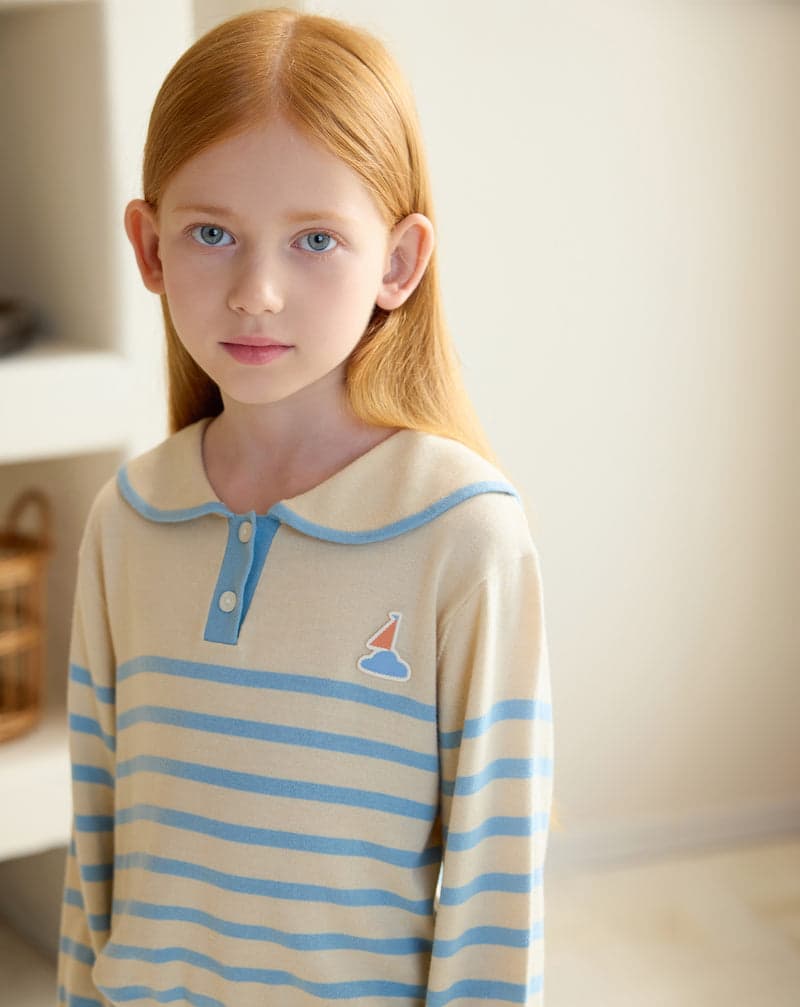 PETITE REVERY KNIT SWEATER SEASTRIPES - baby enRoute