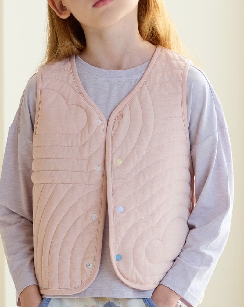 PETITE REVERY QUILTED CLOUD VEST ROSE SMOKE