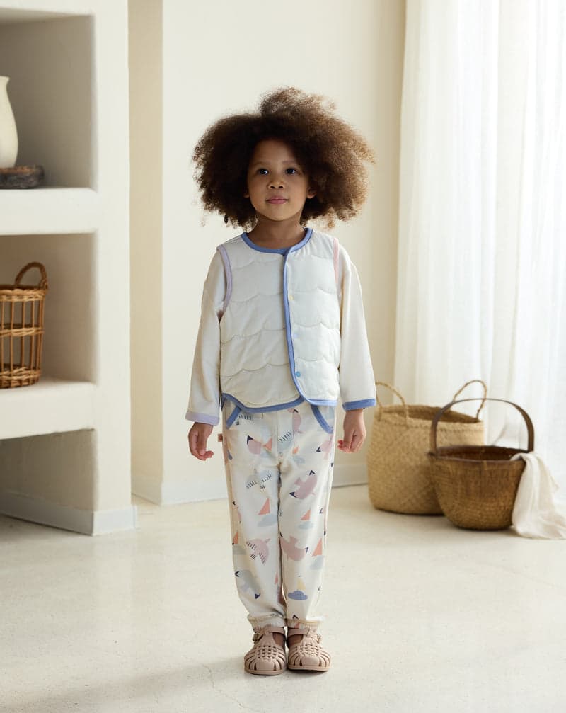 PETITE REVERY QUILTED SEA VEST JET STREAM - baby enRoute