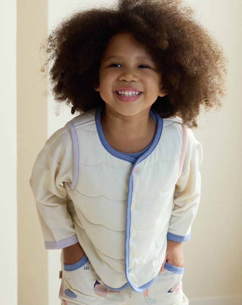 PETITE REVERY QUILTED SEA VEST JET STREAM - baby enRoute