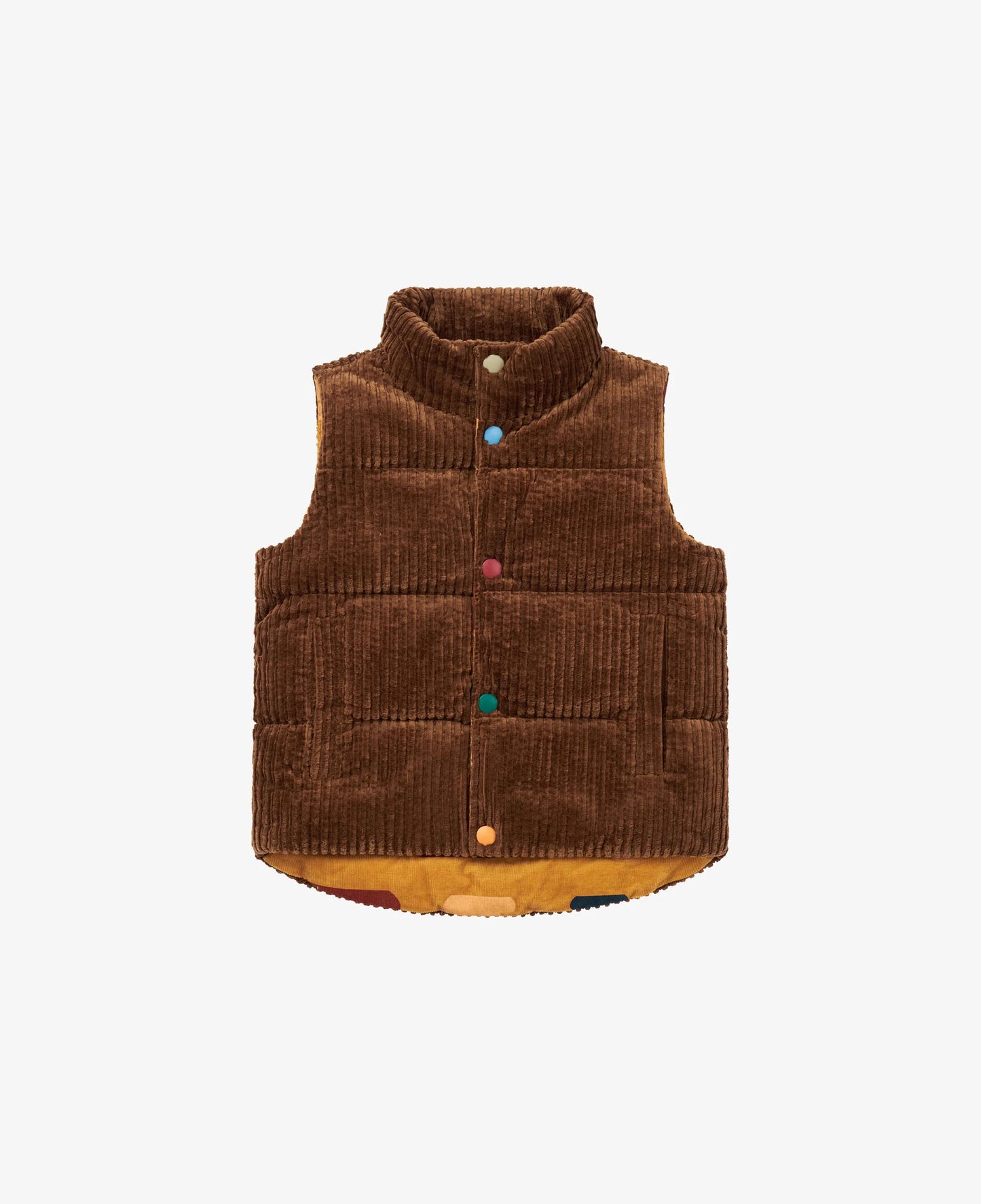 PETITE REVERY REVERSIBLE CORDUROY PUFFER VEST COCOA - baby enRoute