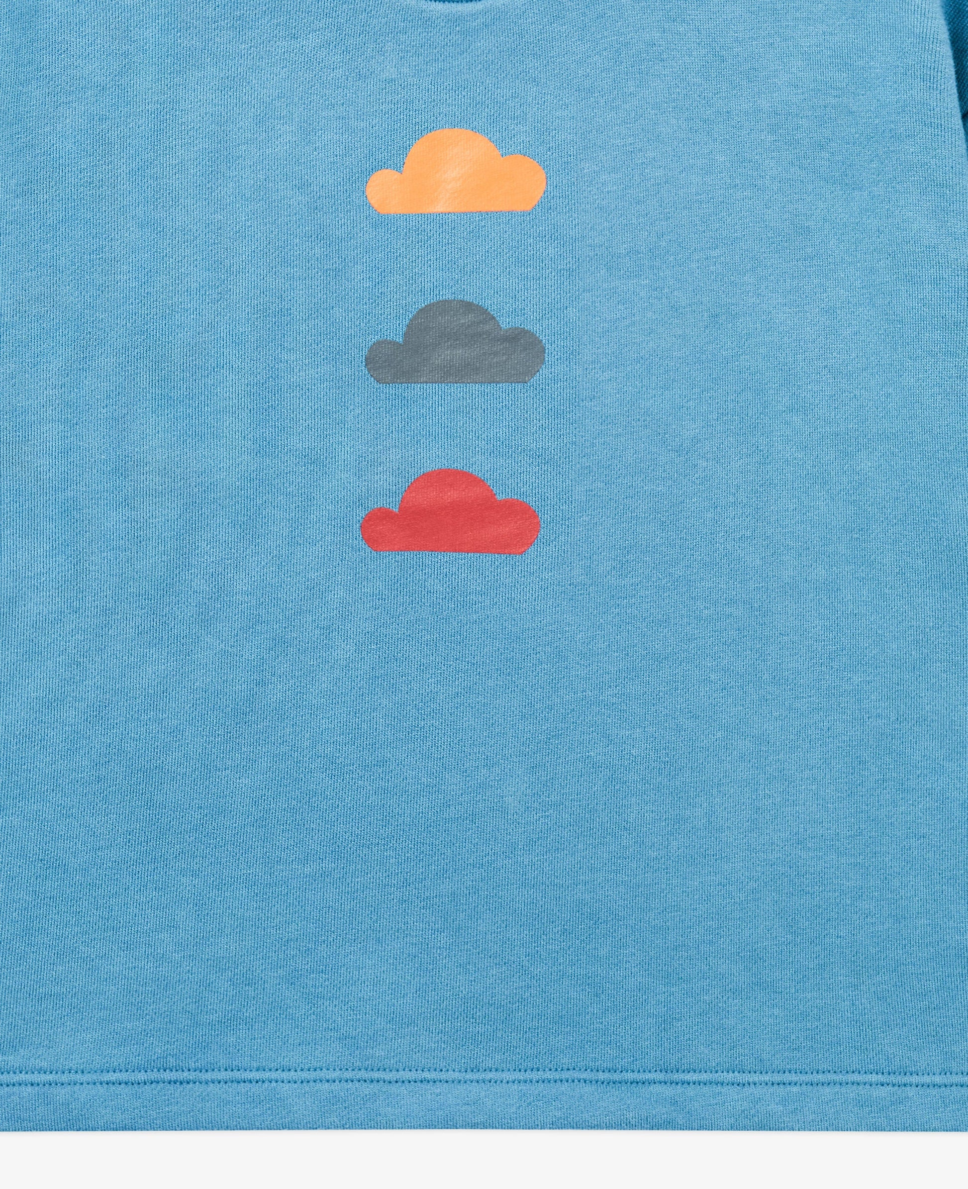 PETITE REVERY TRIO CLOUDS LONG SLEEVE TOP MINERAL BLUE
