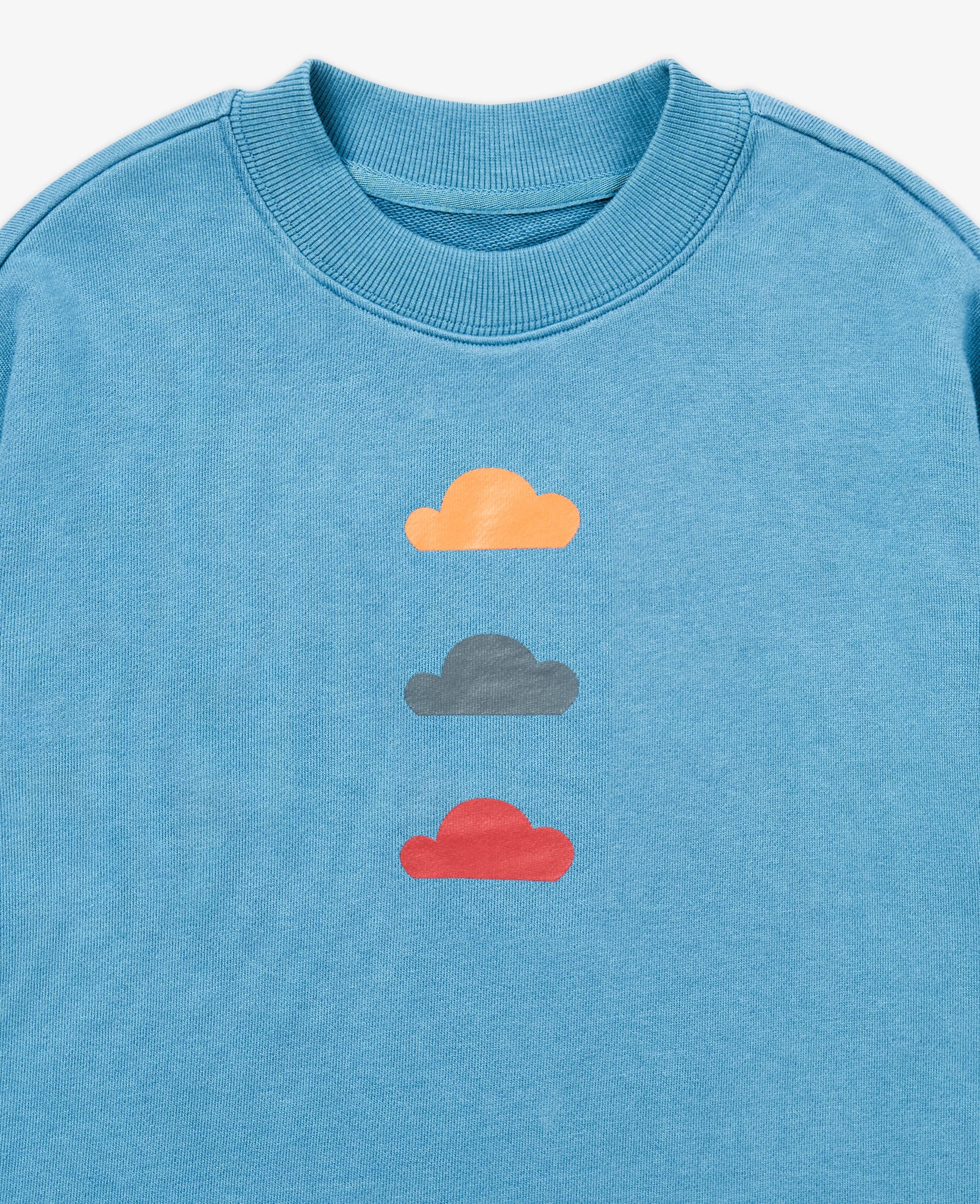 PETITE REVERY TRIO CLOUDS LONG SLEEVE TOP MINERAL BLUE