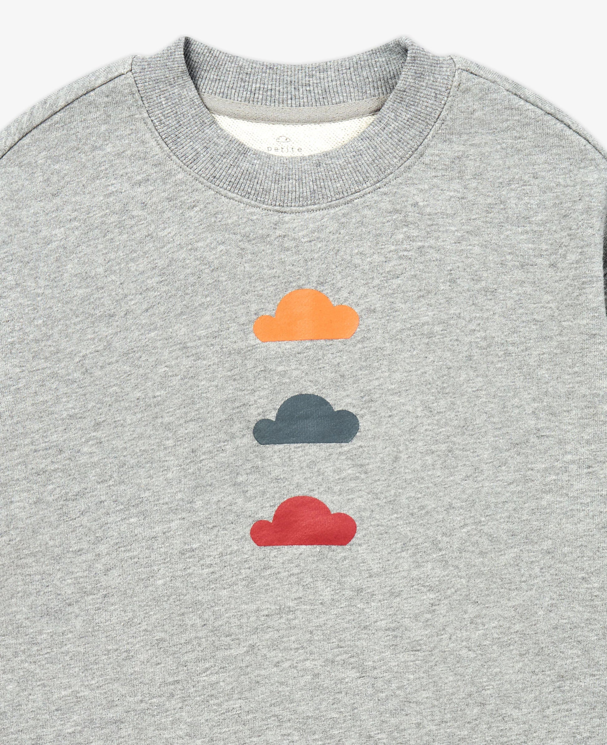 PETITE REVERY TRIO CLOUDS LONG SLEEVE TOP STONE