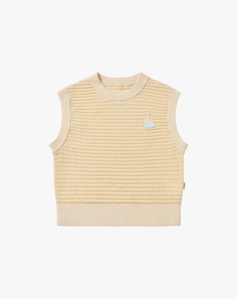 PETITE REVERY COTTON KNIT SLEEVELESS VEST MELLOW YELLOW - baby enRoute