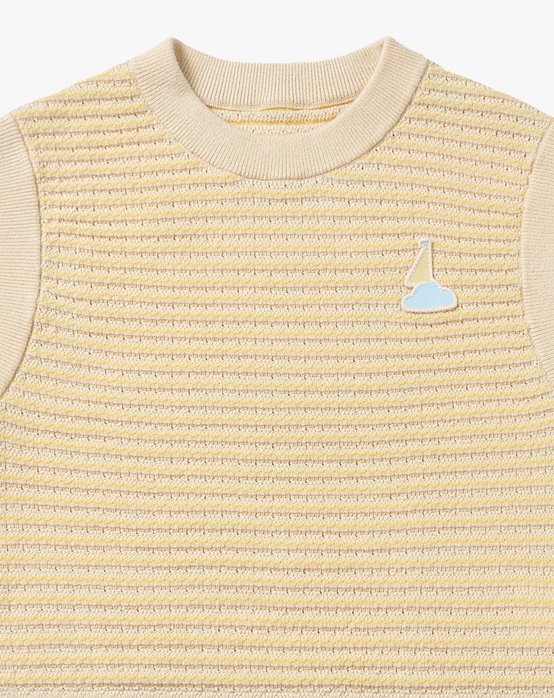 PETITE REVERY COTTON KNIT SLEEVELESS VEST MELLOW YELLOW