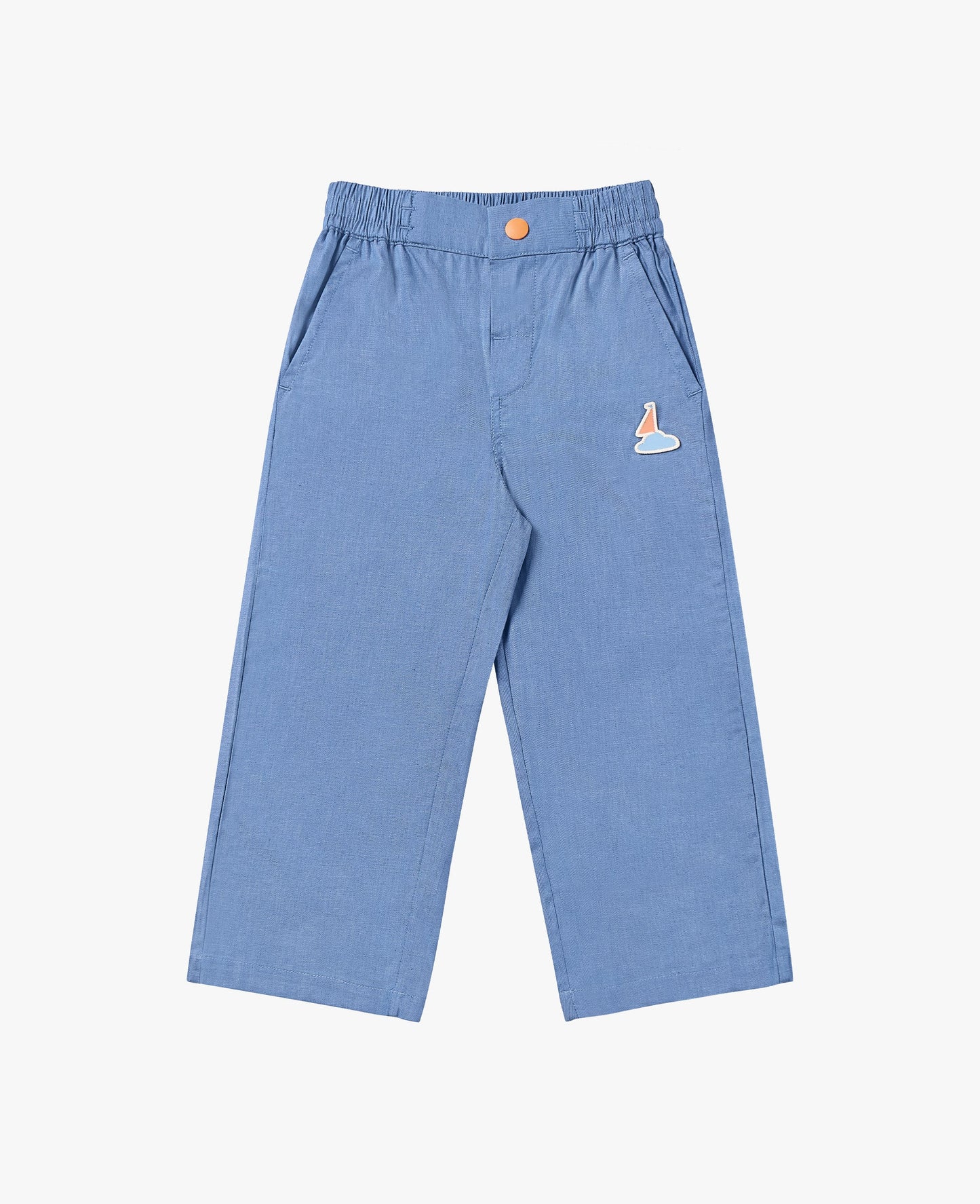 Petite revery denim jeans sky blue with sailboat patch