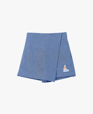 PETITE REVERY DENIM SKORT SKY