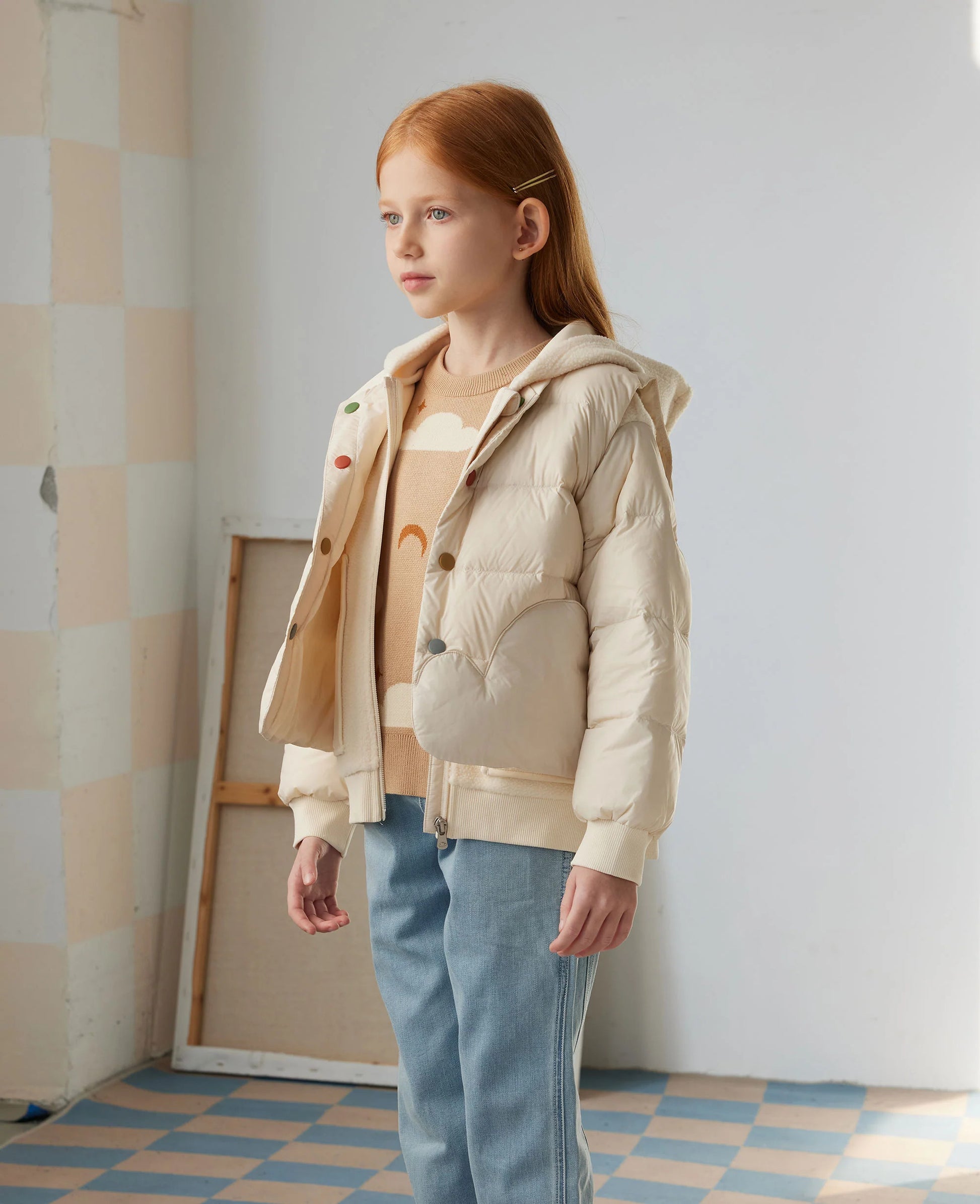 Petite Revery Down Fleece Jacket Cloud